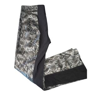 Luxury Snake Print Genuine Leather Front Pants - Gray & Black - Size XL